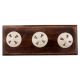 White Flower Ceramic Wooden Hooks 